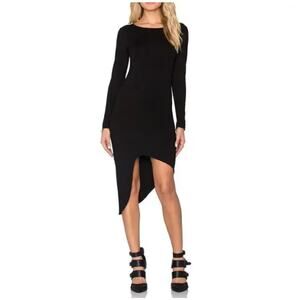 INDAH Black Long Sleeve High Low Dress  Size Medium